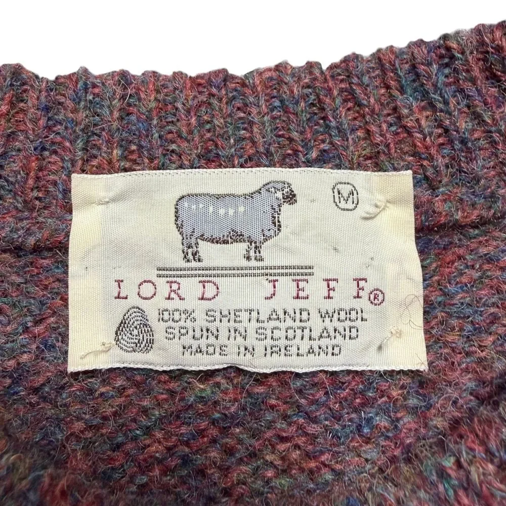 Lord Jeff Vintage Shetland Wool Argyle Sweater Size M Made in Ireland